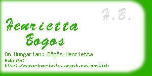 henrietta bogos business card