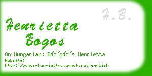 henrietta bogos business card